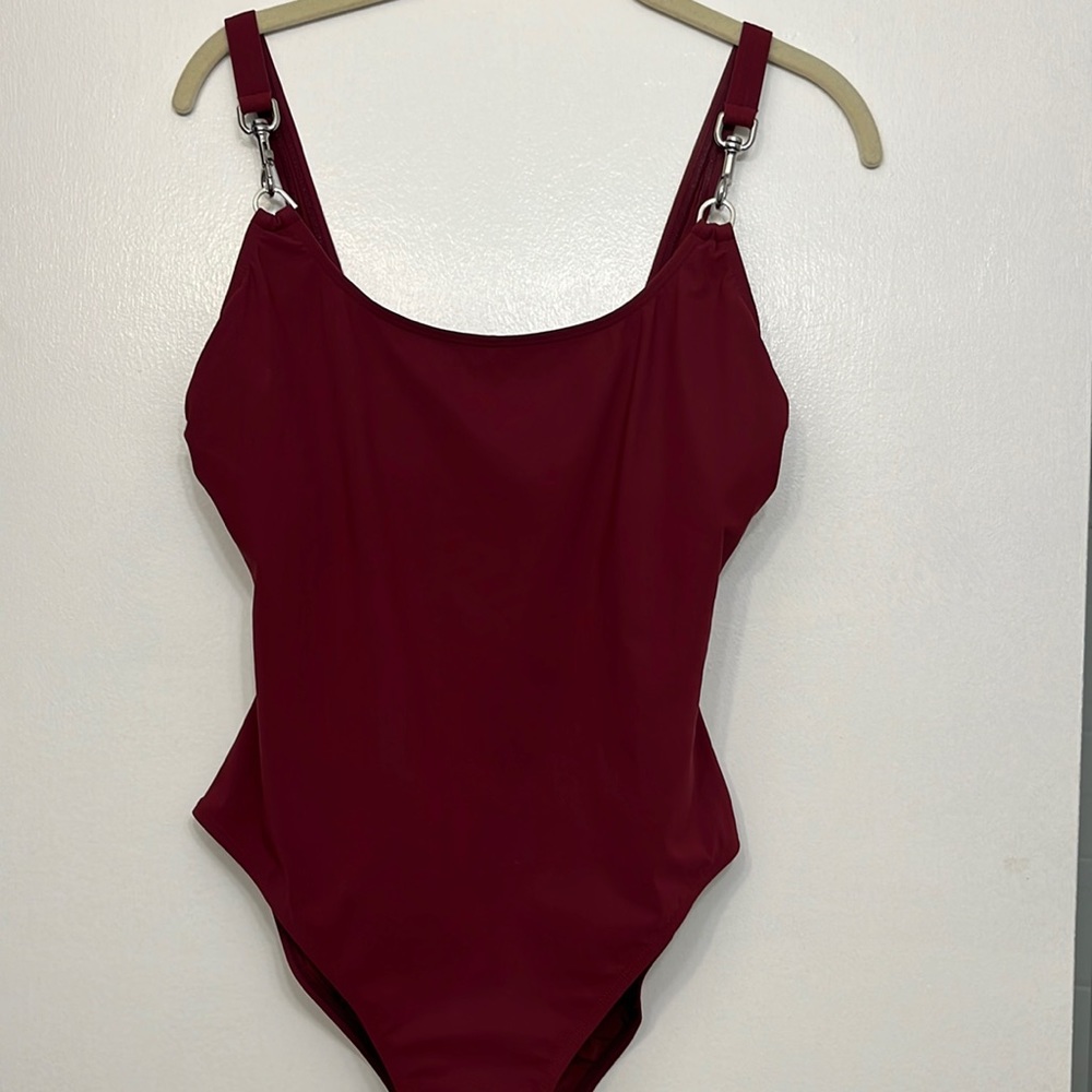 Tory Burch Burgundy One Piece Swimsuit